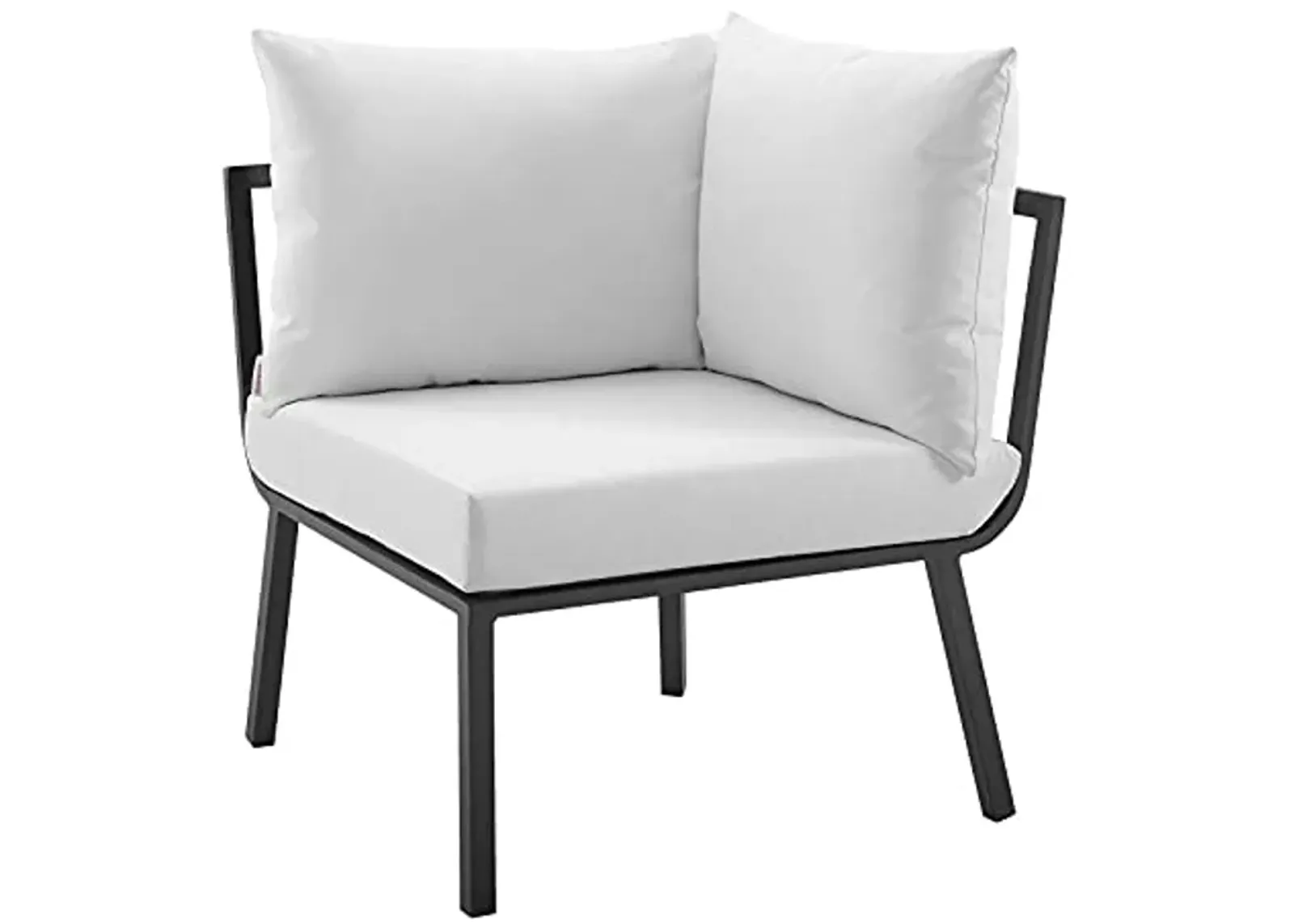 Modway Riverside Outdoor Furniture, Corner Chair, Gray White