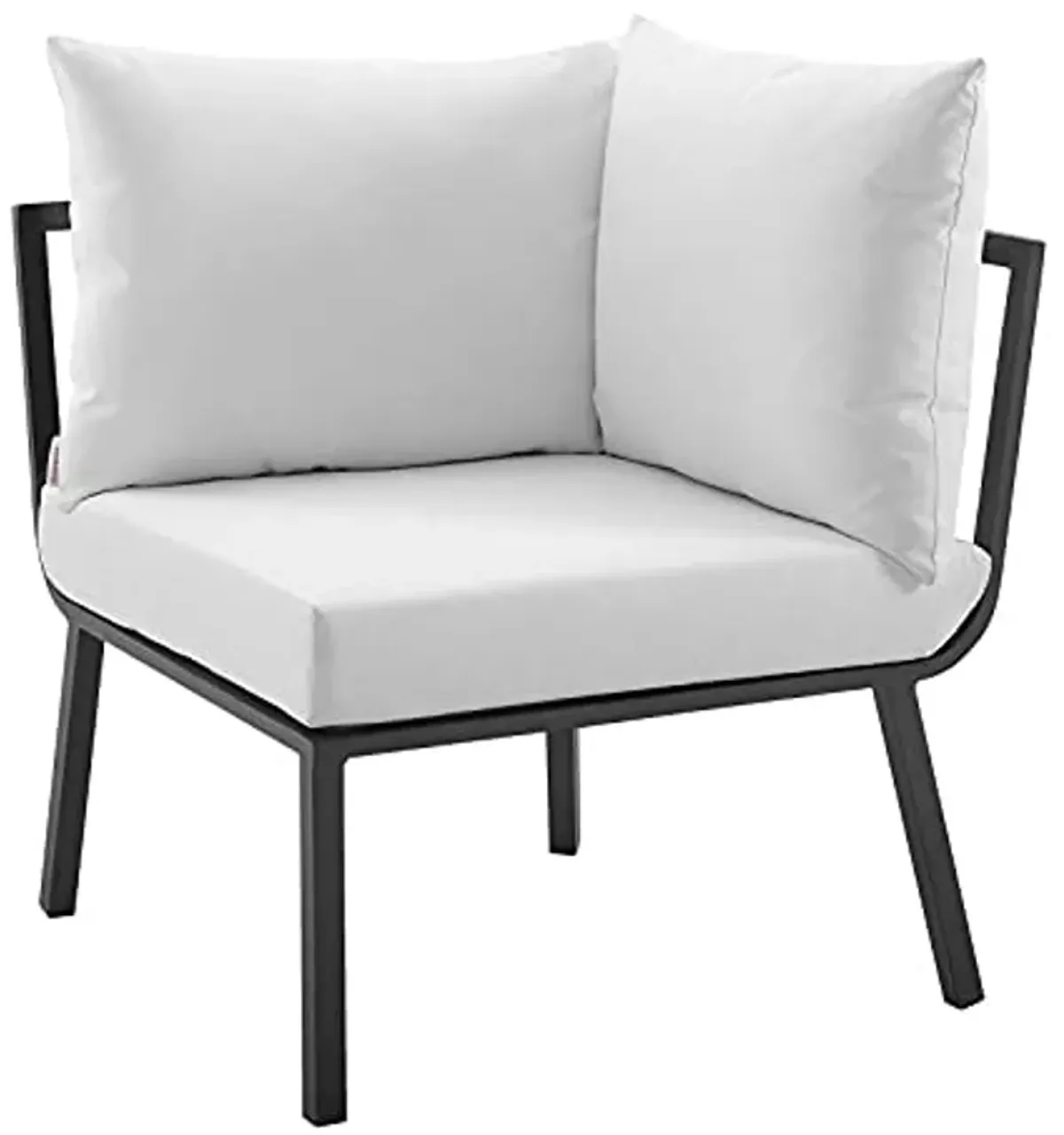 Modway Riverside Outdoor Furniture, Corner Chair, Gray White