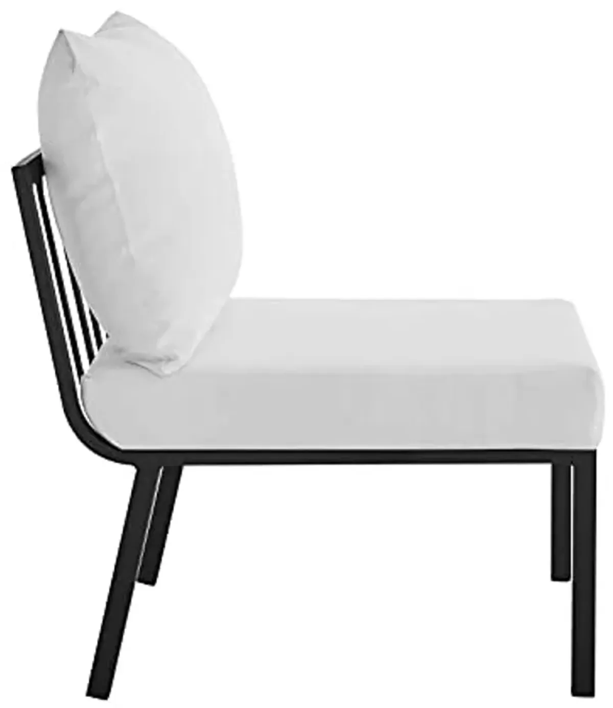 Modway Riverside Outdoor Furniture, Armless Chair, Gray White