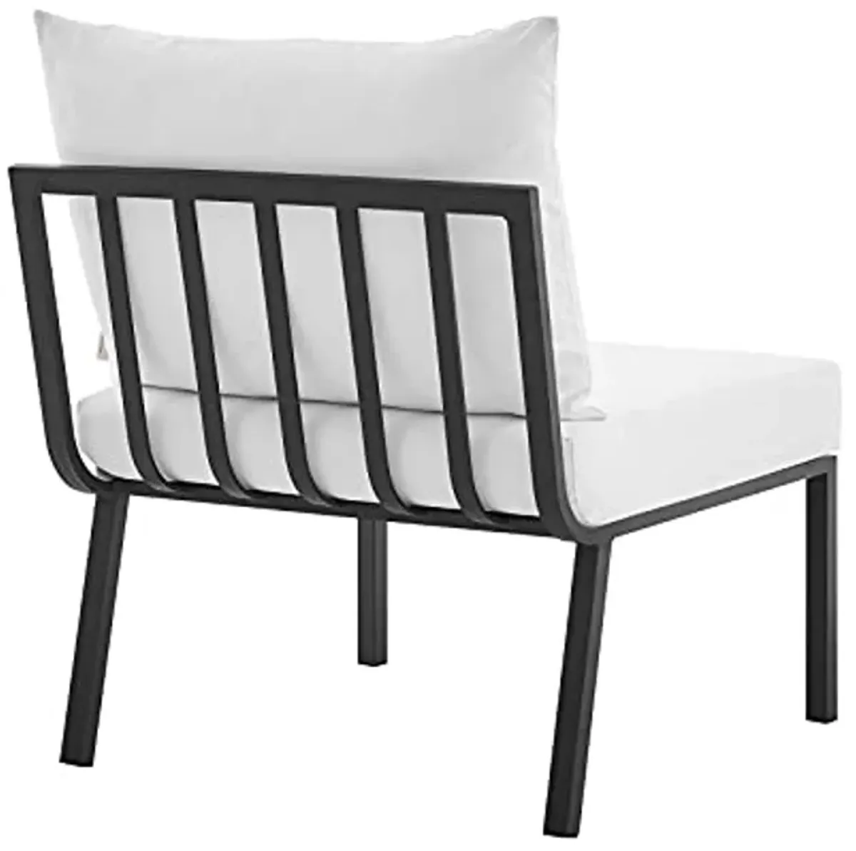 Modway Riverside Outdoor Furniture, Armless Chair, Gray White