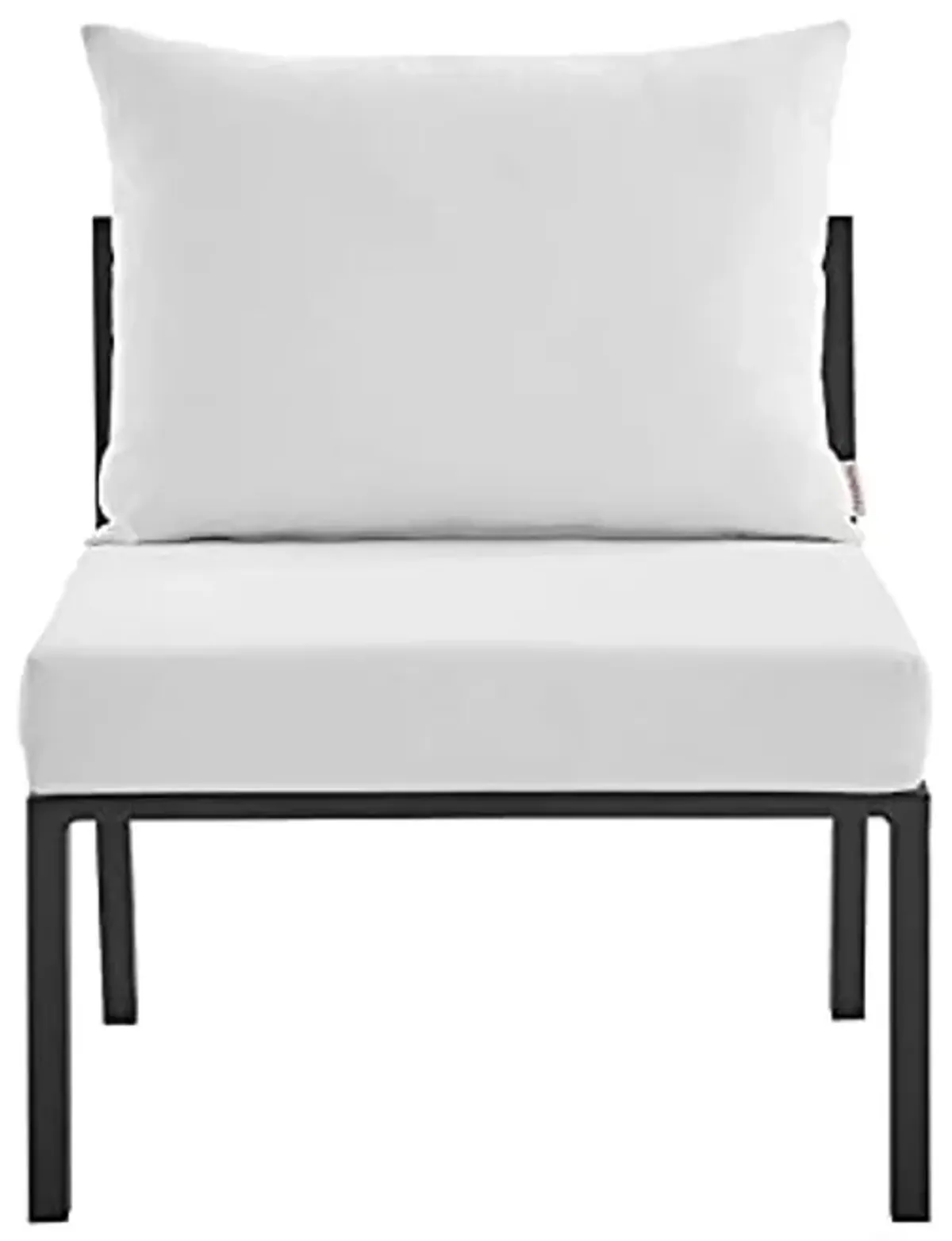 Modway Riverside Outdoor Furniture, Armless Chair, Gray White