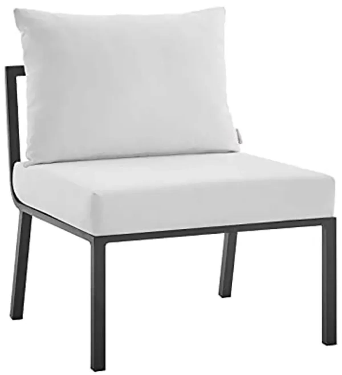 Modway Riverside Outdoor Furniture, Armless Chair, Gray White