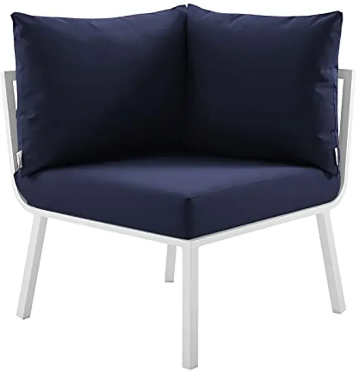 Modway Riverside Outdoor Furniture, Corner Chair, White Navy