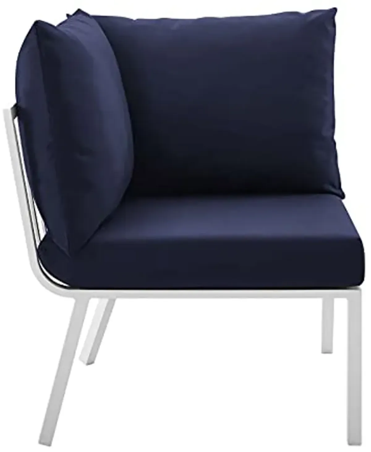 Modway Riverside Outdoor Furniture, Corner Chair, White Navy