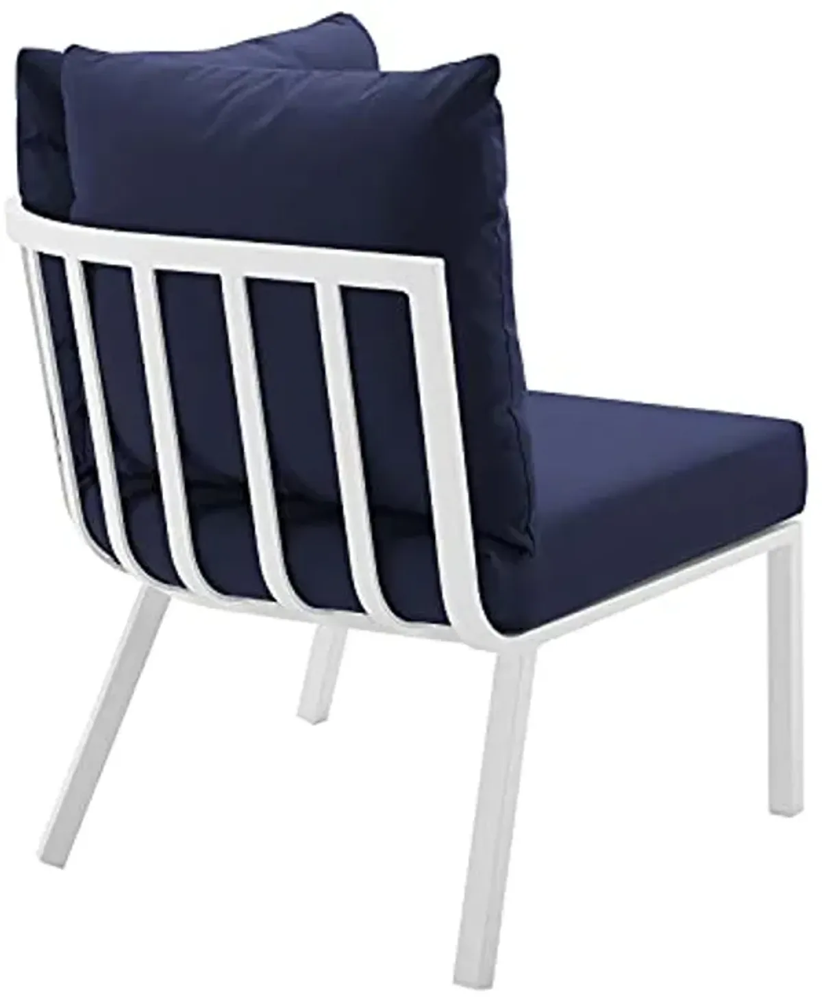 Modway Riverside Outdoor Furniture, Corner Chair, White Navy