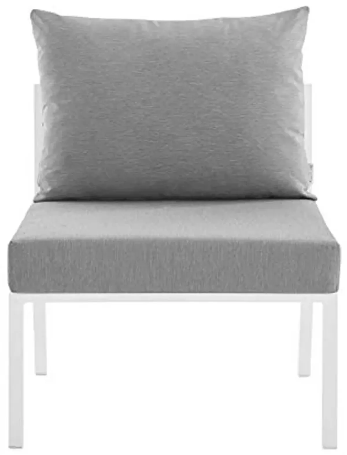 Modway EEI-3567-WHI-GRY Riverside Armless Chair, White Gray 29.5 x 26.5 x 28