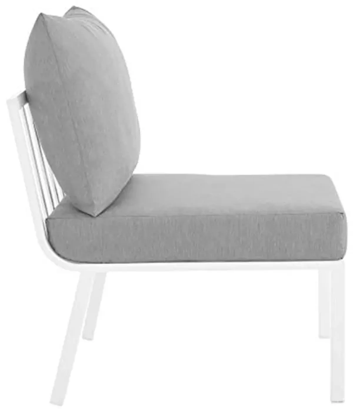 Modway EEI-3567-WHI-GRY Riverside Armless Chair, White Gray 29.5 x 26.5 x 28