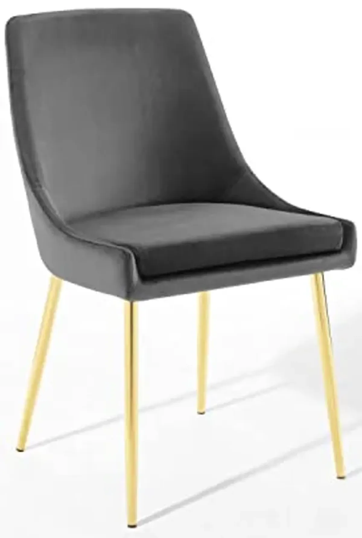 Modway Viscount Performance Velvet Dining Chairs - Set of 2, Gold Charcoal