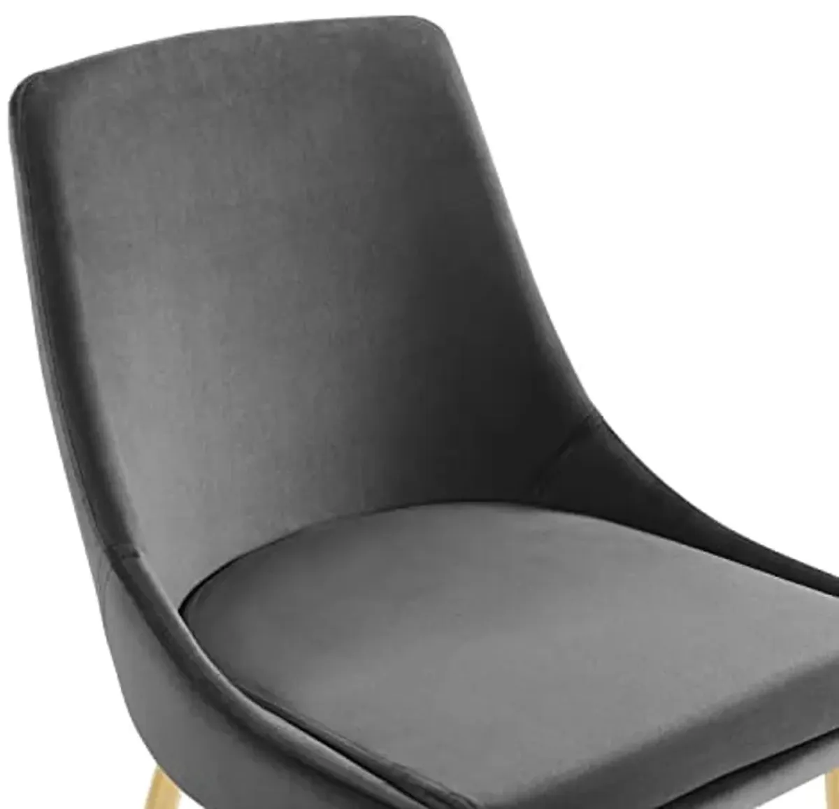 Modway Viscount Performance Velvet Dining Chairs - Set of 2, Gold Charcoal