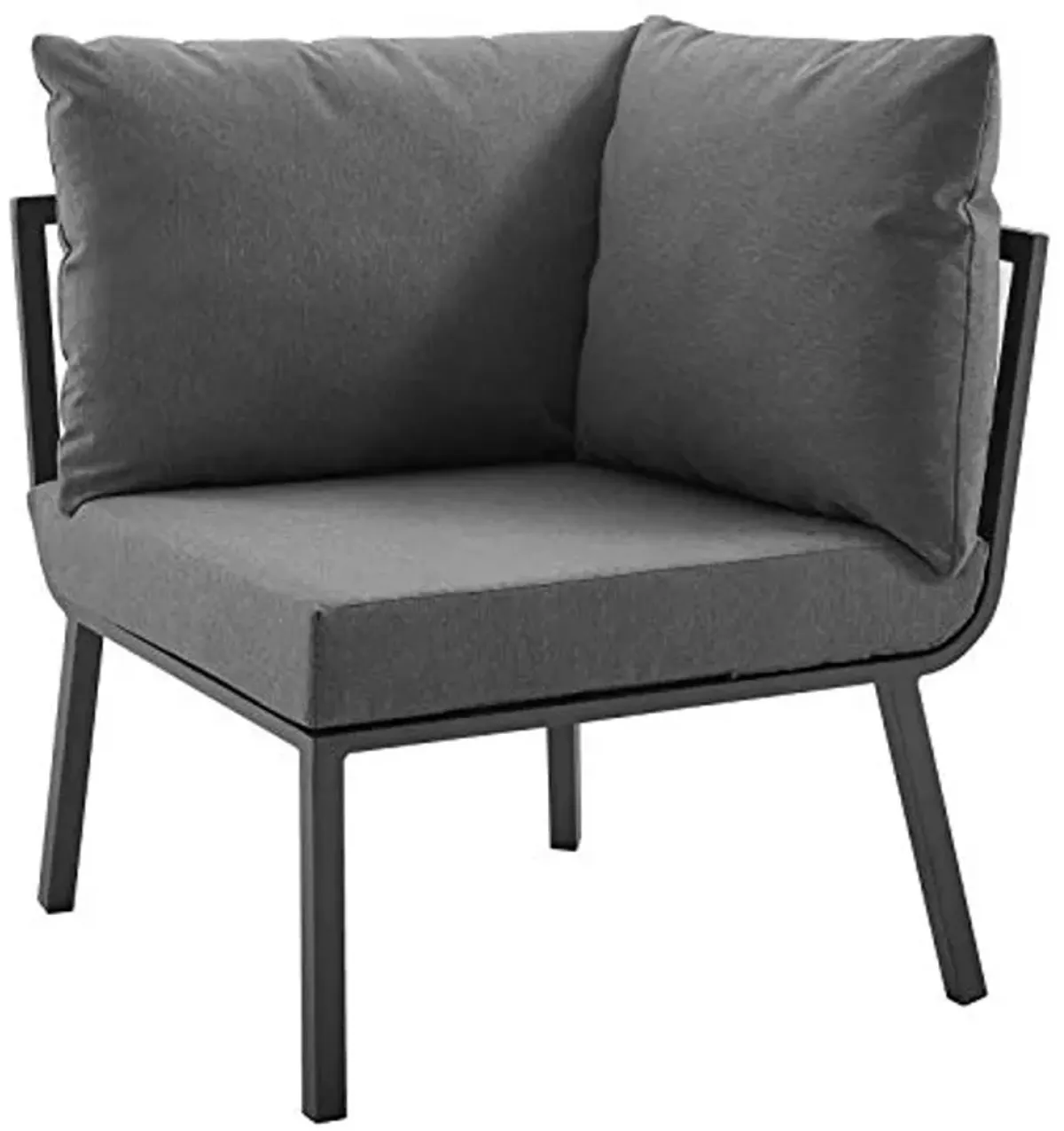 Modway Riverside Outdoor Furniture, Corner Chair, Gray Charcoal