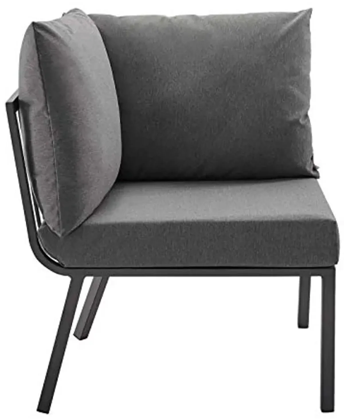 Modway Riverside Outdoor Furniture, Corner Chair, Gray Charcoal