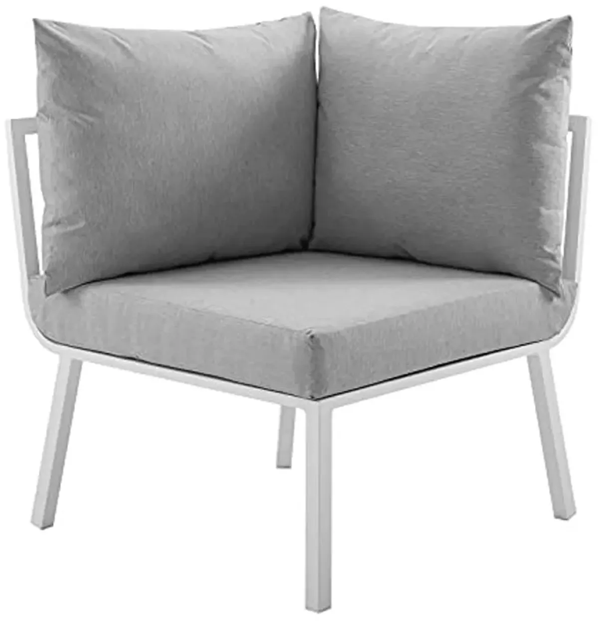 Modway Riverside Outdoor Furniture, Corner Chair, White Gray