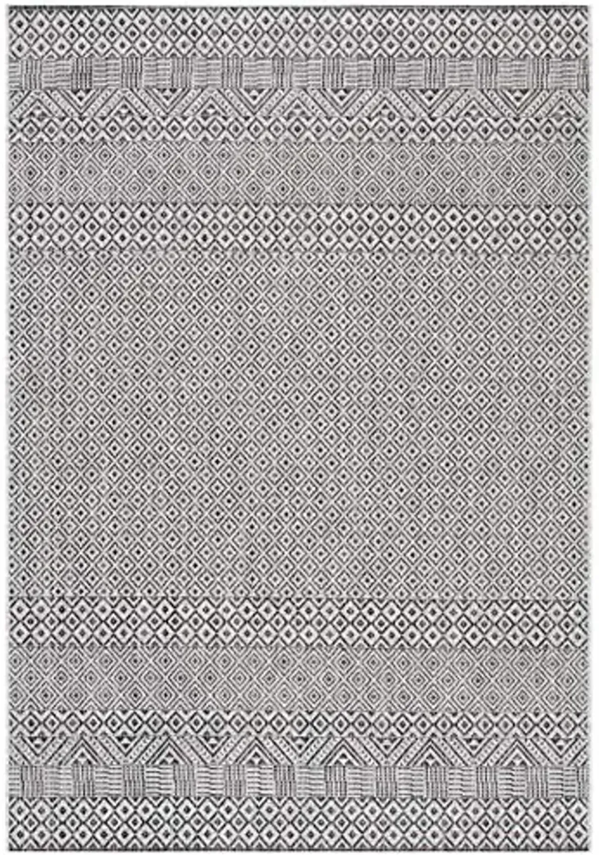 SAFAVIEH Courtyard Collection 6'7" x 9'6" Grey/Black CY8235 Indoor-Outdoor Waterproof Easy-Cleaning Patio Backyard Mudroom Area-Rug