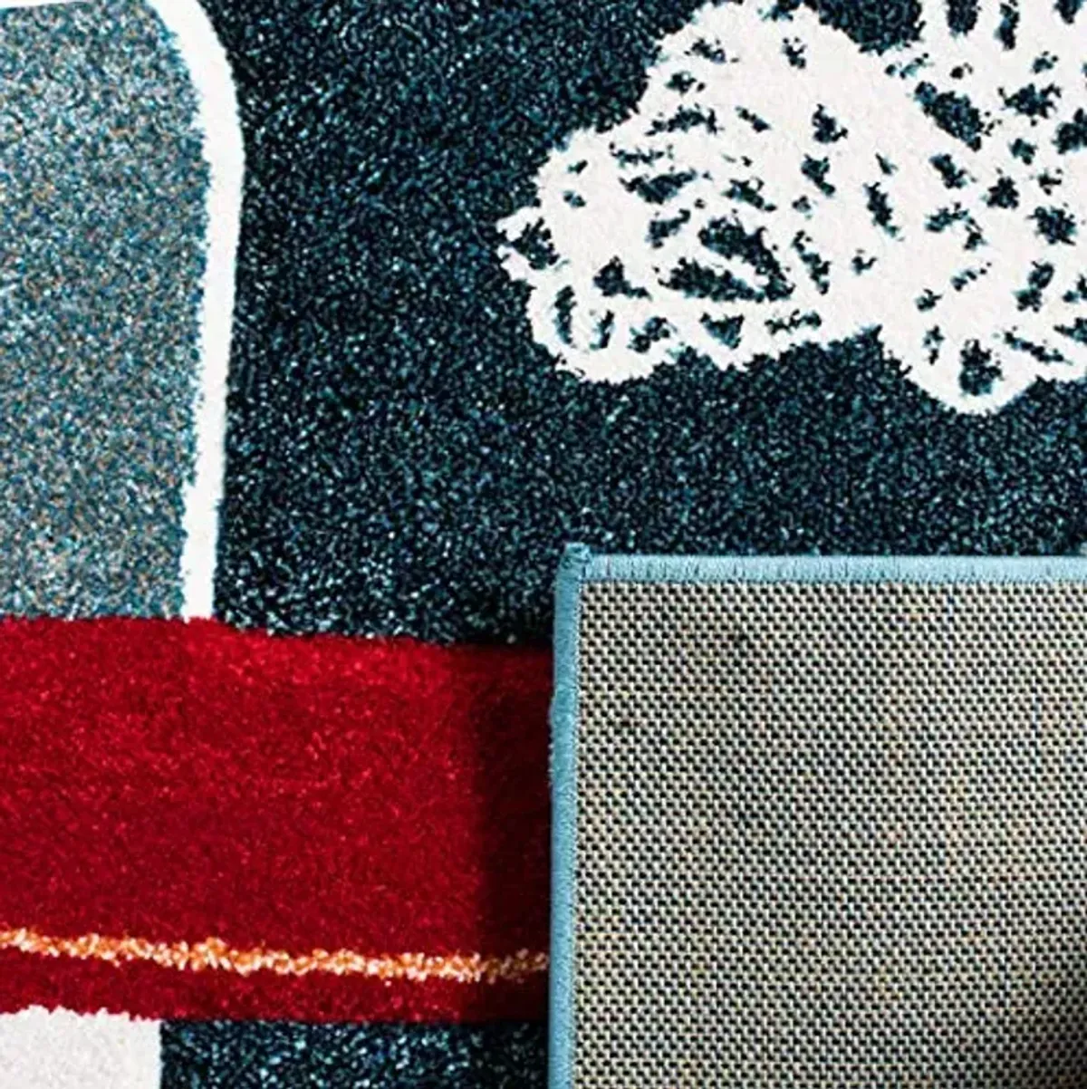 SAFAVIEH Carousel Kids Collection 6'7" Round Navy/Ivory CRK167N Airplane Nursery Playroom Area Rug