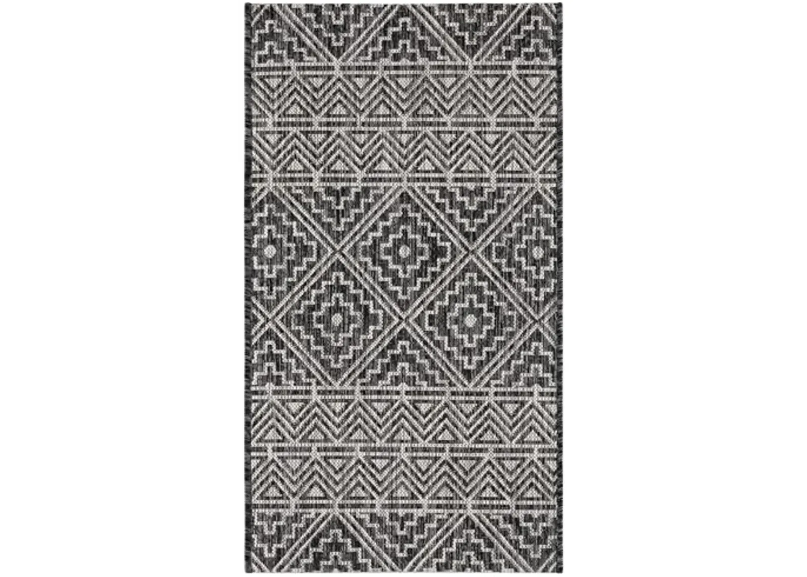 SAFAVIEH Courtyard Collection 2' x 3'7" Black / Grey CY8787 Indoor/-Outdoor-Waterproof Easy-Cleaning Patio Backyard Mudroom Accent-Rug