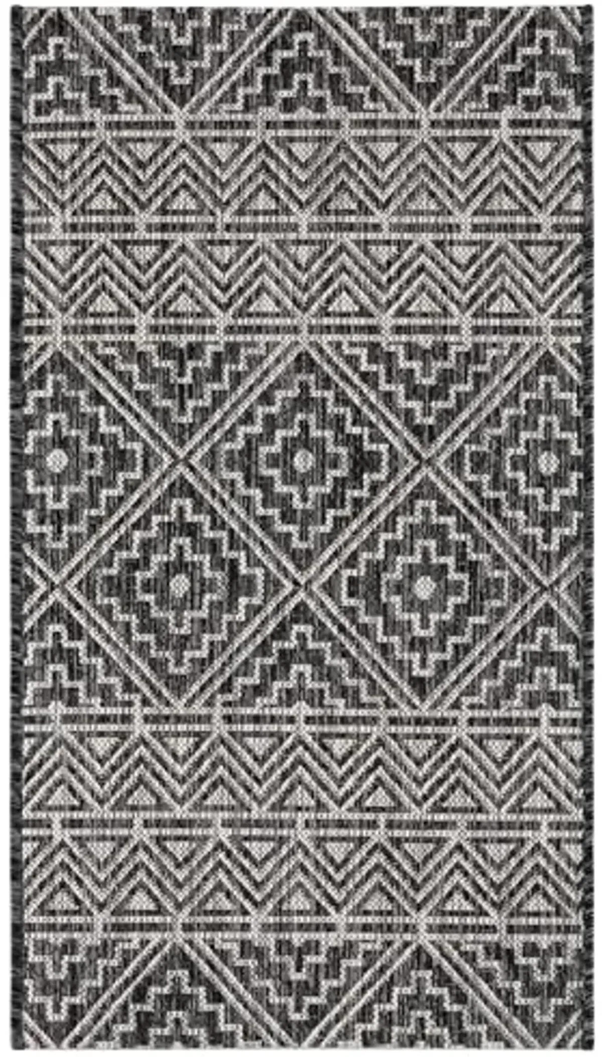 SAFAVIEH Courtyard Collection 2' x 3'7" Black / Grey CY8787 Indoor/-Outdoor-Waterproof Easy-Cleaning Patio Backyard Mudroom Accent-Rug