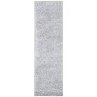 SAFAVIEH August Shag Collection 2'3" x 14' Silver AUG900G Solid 1.2-inch Thick Runner Rug