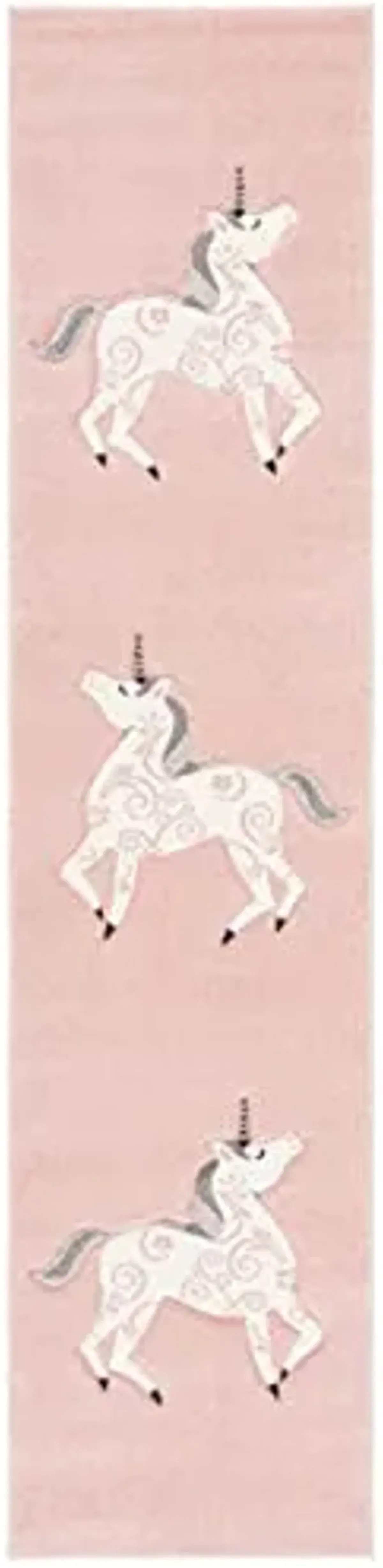 SAFAVIEH Carousel Kids Collection Runner Rug - 2'3" x 10', Pink & Ivory, Non-Shedding & Easy Care, Ideal for High Traffic Areas for Boys & Girls in Playroom, Nursery, Bedroom (CRK163P)