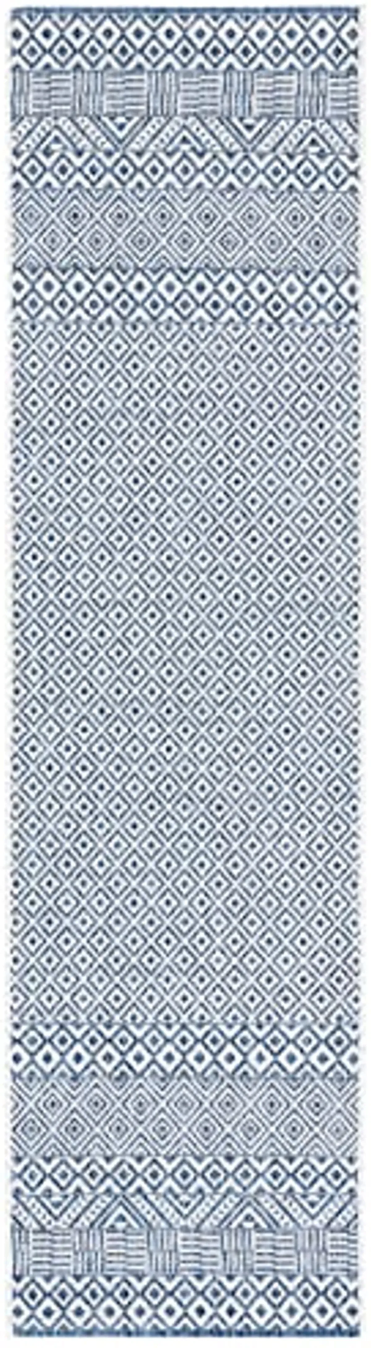 SAFAVIEH Courtyard Collection 2'3" x 8' Blue / Navy CY8235 Indoor-Outdoor Waterproof Easy-Cleaning Patio Backyard Mudroom Runner-Rug