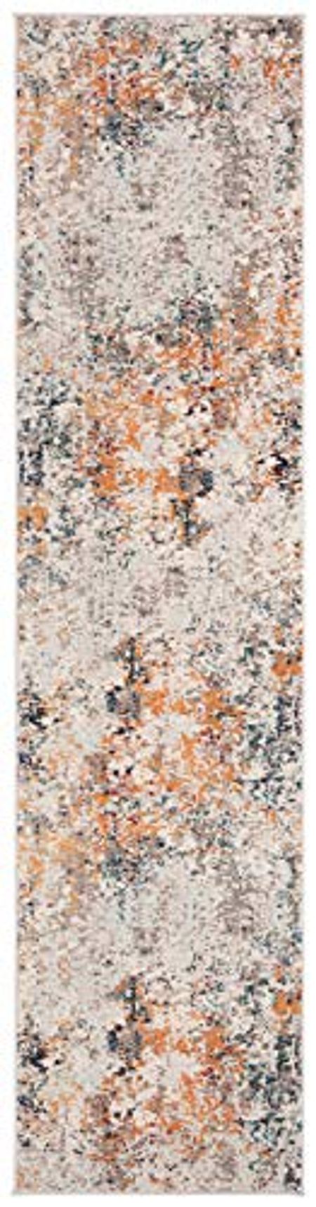 SAFAVIEH Madison Collection 2'2" x 12' Grey/Beige MAD453A Modern Abstract Non-Shedding Living Room Bedroom Runner Rug