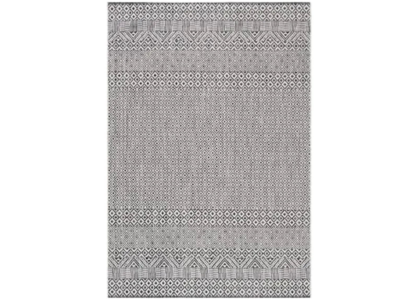 SAFAVIEH Courtyard Collection 2' x 3'7" Grey/Black CY8235 Indoor/ Outside Waterproof Easy cleansingPatio Backyard Mudroom Accent Mat