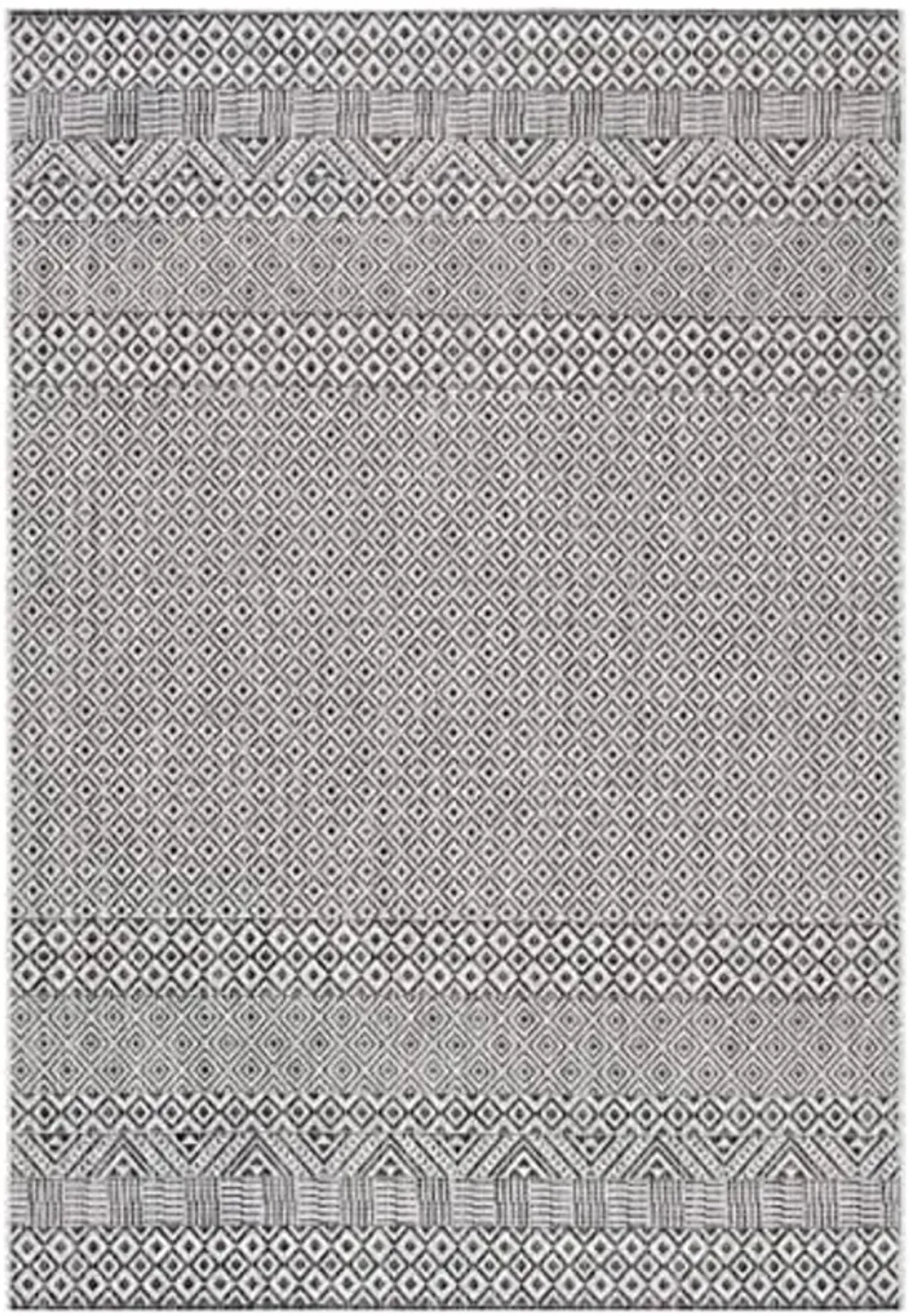 SAFAVIEH Courtyard Collection 2' x 3'7" Grey/Black CY8235 Indoor/ Outside Waterproof Easy cleansingPatio Backyard Mudroom Accent Mat