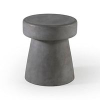 Bassett Mirror Company Luna Concrete Scatter Table in Gray Concrete Stone