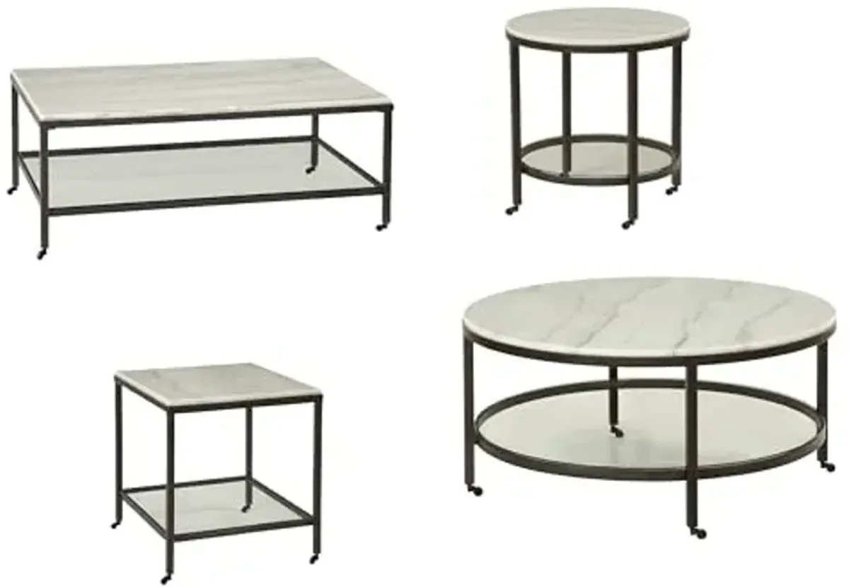 Bassett Mirror Company Whitman Round Cocktail Table - White