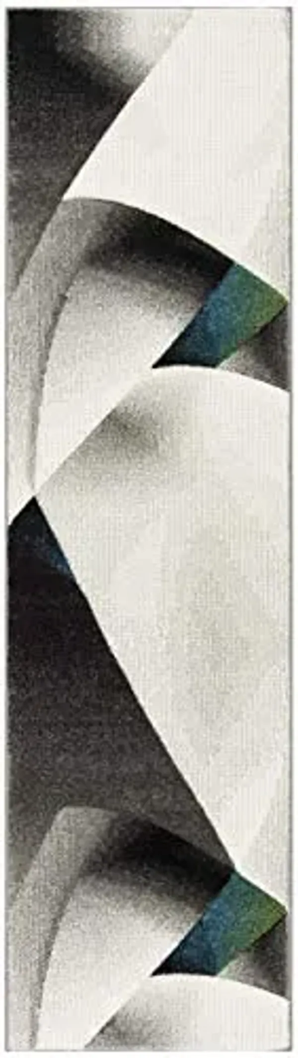 SAFAVIEH Hollywood Collection Runner Rug - 2'3" x 10', Grey & Teal, Mid-Century Modern Design, Non-Shedding & Easy Care, Ideal for High Traffic Areas in Living Room, Bedroom (HLW713D)