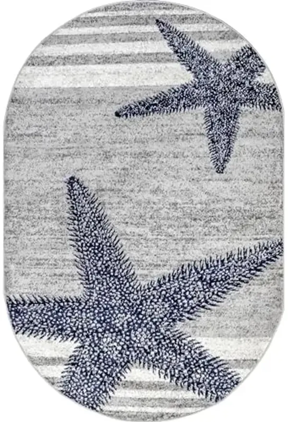 nuLOOM Thomas Paul Starfish and Striped Area Rug, Oval 3x5, Grey