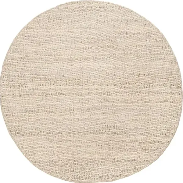 nuLOOM 8 Round Elfriede Jute & Cotton Hand Woven Area Rug, Natural, Solid Rustic Farmhouse Style, Weaved Design, Natural Fiber, For Bedroom, Living Room, Dining Room, Hallway, Office, Entryway