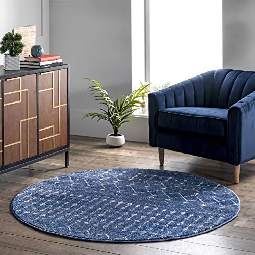 nuLOOM Moroccan Blythe Area Rug, 6' Round, Dark Blue