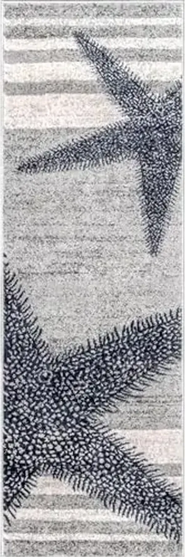 nuLOOM Thomas Paul Starfish and Striped Runner Rug, 2' 6" x 10', Grey