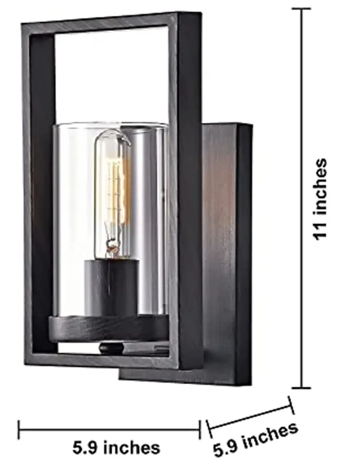 The Lighting Store Anastasia Antique Black Single Light Wall Sconce with Clear Glass