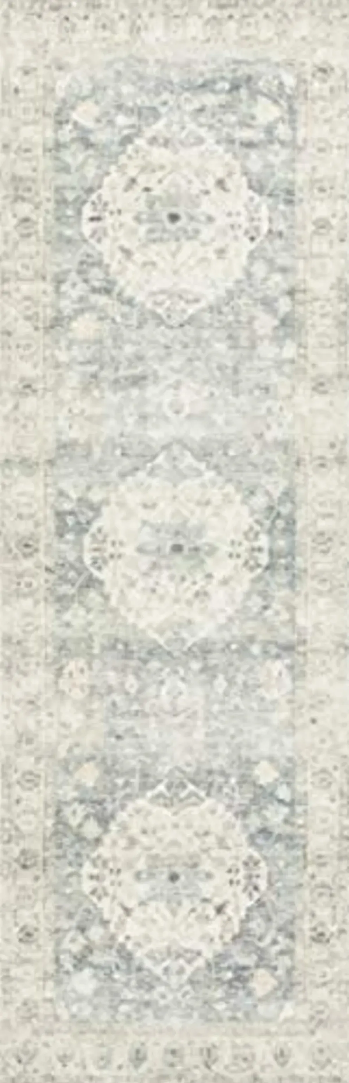 Loloi II Rosette Denim/Fog 2'-6" x 7'-6" Runner Rug