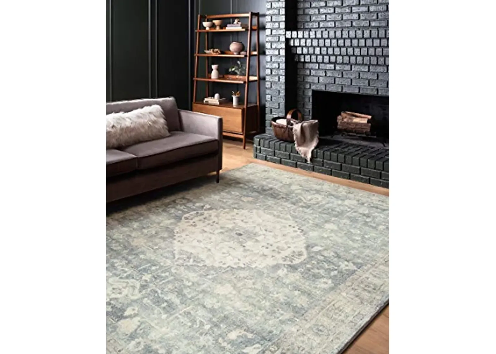 Loloi II Rosette Denim/Fog 2'-6" x 7'-6" Runner Rug