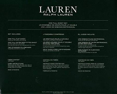 Lauren Ralph Lauren Coral Beach Paisley Gray Full 4 Pc Sheet Set tan White Blue