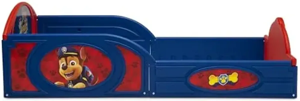 Delta Children Nick Jr. PAW Patrol Plastic Sleep and Play Toddler Bed with Attached Guardrails