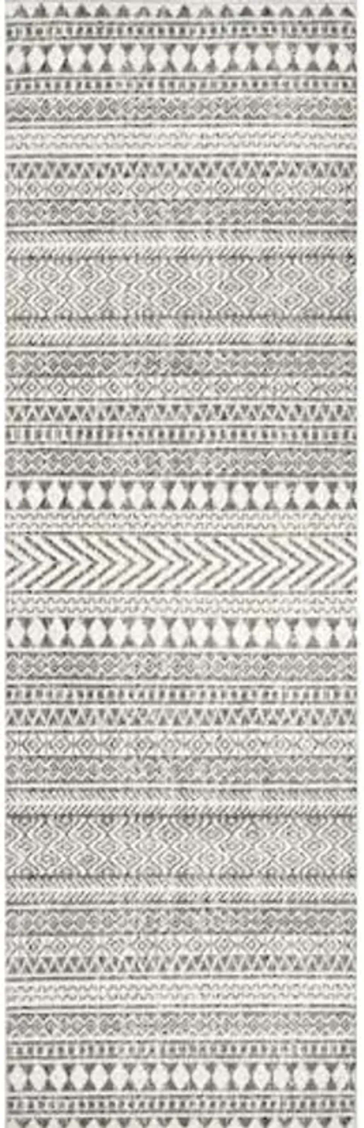 nuLOOM Catherina Transitional Geometric Runner Rug, 2' 8" x 12', Grey