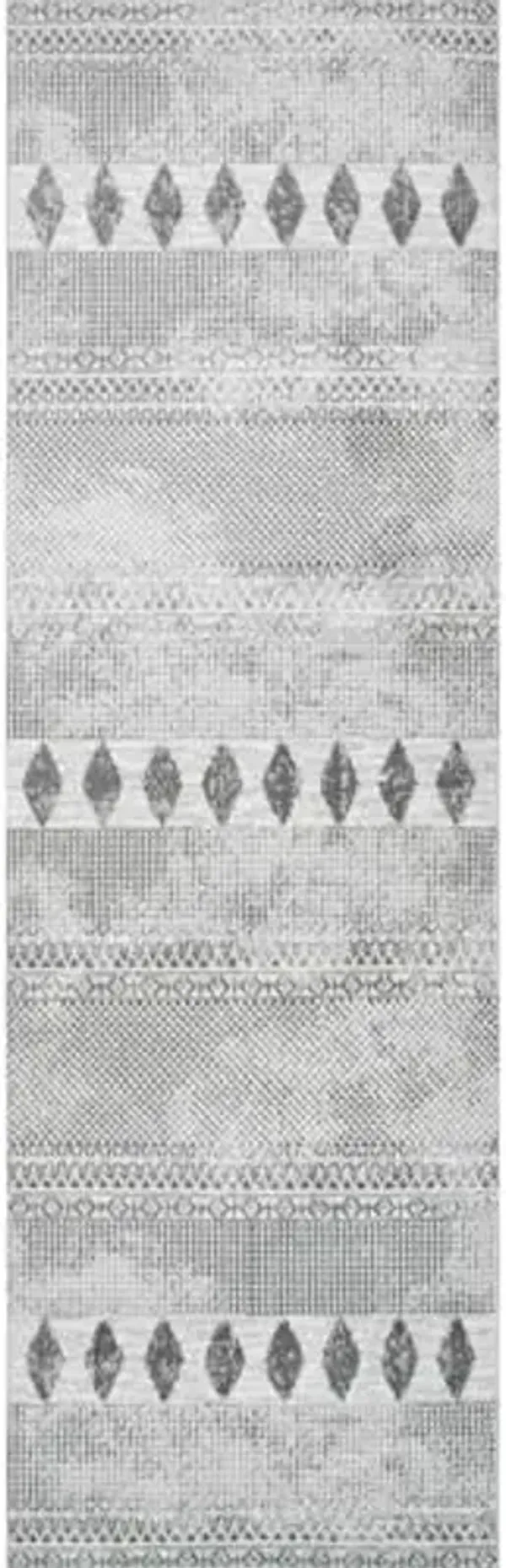 nuLOOM Tinsley Faded Geometric Banded Runner Rug, 2' 8" x 8', Grey