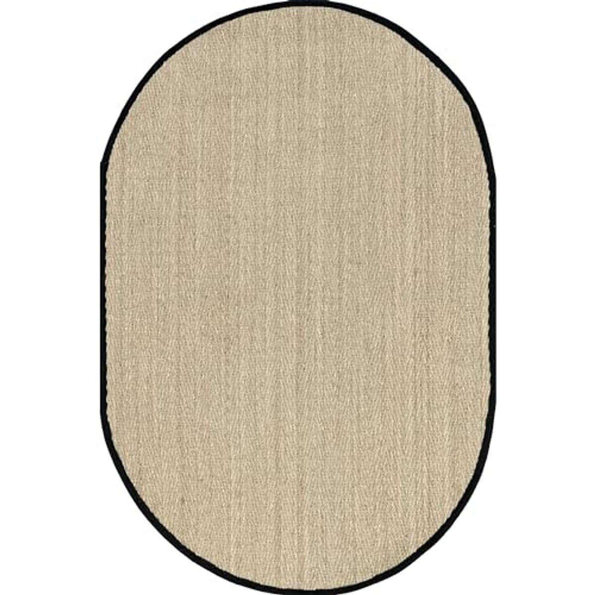 nuLOOM Larnaca Seagrass Herringbone Indoor/Outdoor Area Rug, 5' x 8' Oval, Black