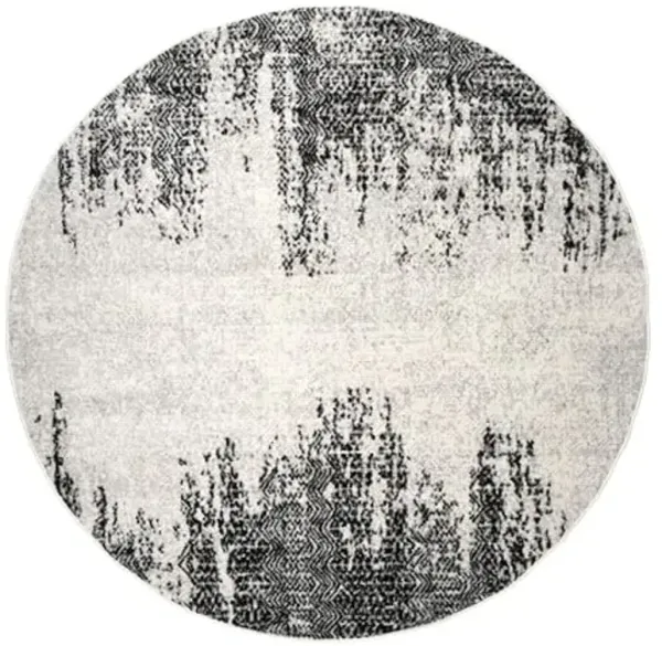 nuLOOM Penelope Faded Tribal Chevrons Area Rug, 6' Round, Grey