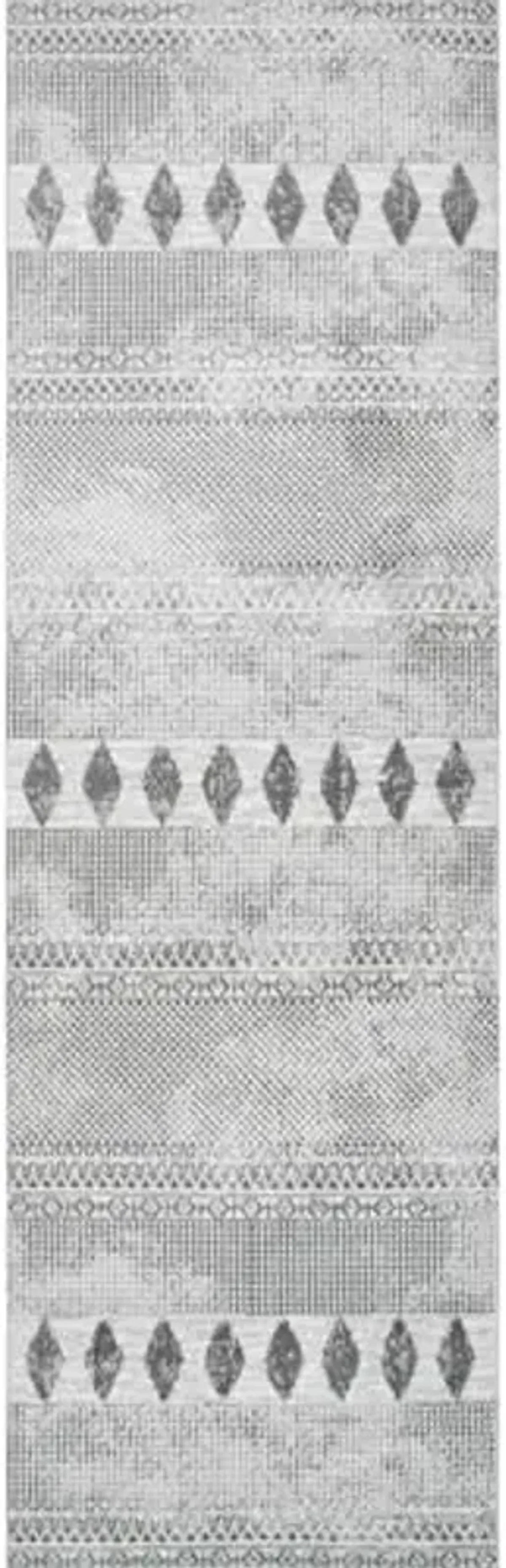 nuLOOM Tinsley Faded Geometric Banded Runner Rug, 2' x 6', Grey
