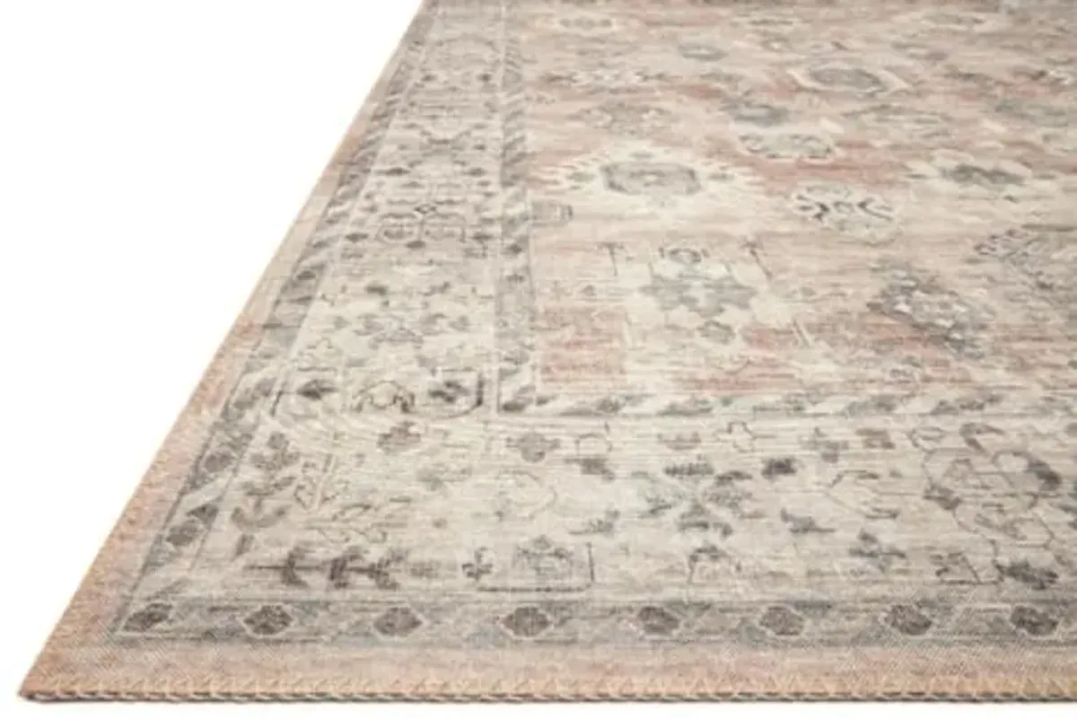 Loloi II Hathaway Collection HTH-03 Java / Multi 2'-6" x 7'-6", .25" Thick, Runner Rug, Soft, Durable, Printed, Modern, Low Pile, Non-Shedding, Easy Clean, Living Room Rug