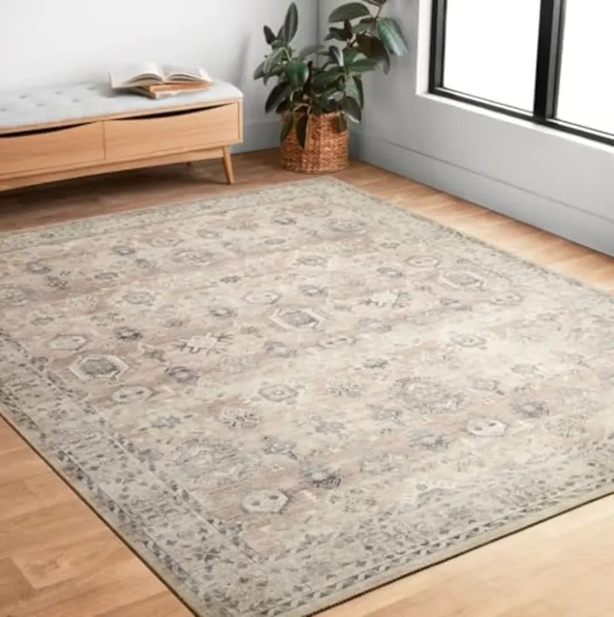 Loloi II Hathaway Collection HTH-03 Java / Multi 2'-6" x 7'-6", .25" Thick, Runner Rug, Soft, Durable, Printed, Modern, Low Pile, Non-Shedding, Easy Clean, Living Room Rug