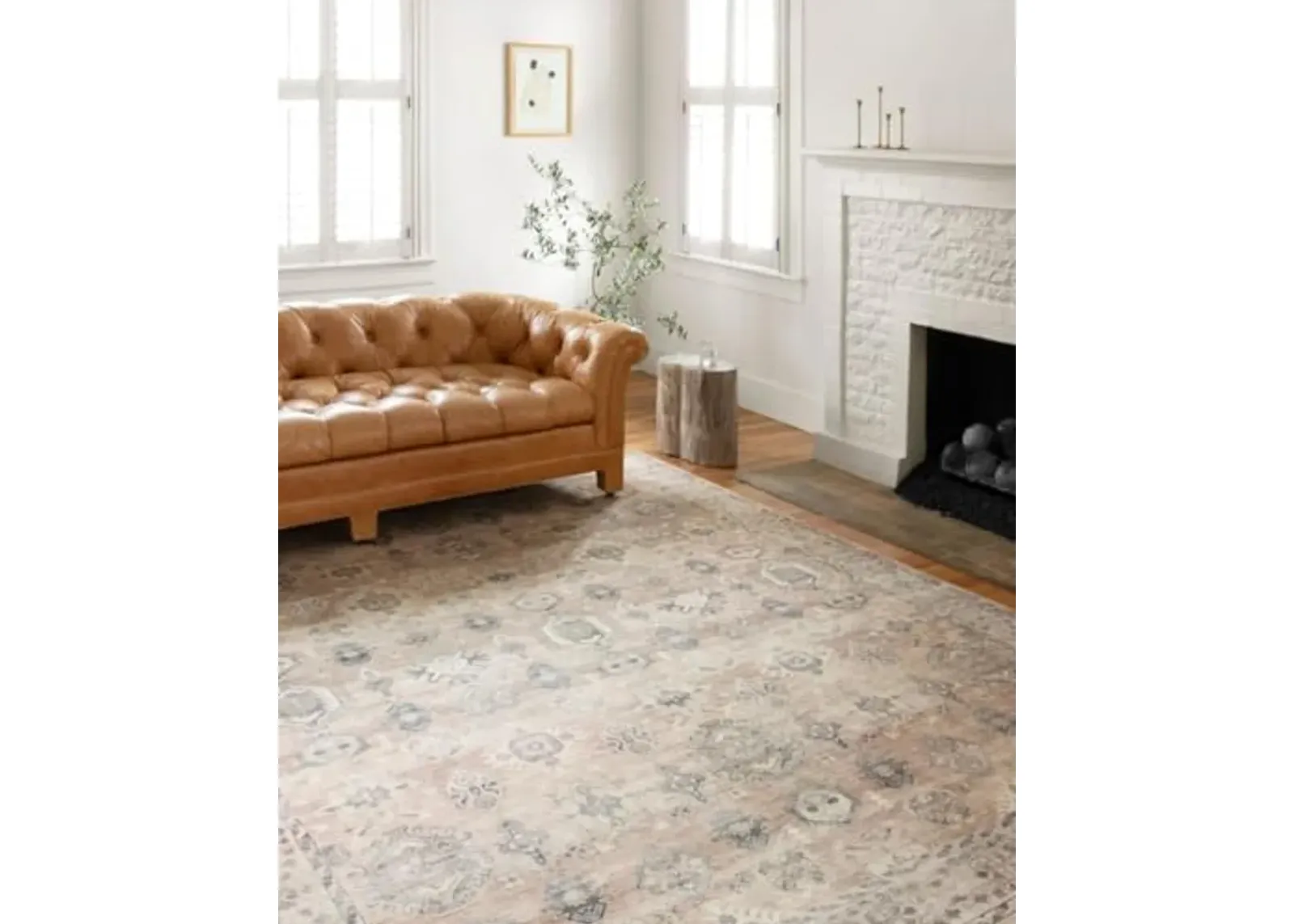 Loloi II Hathaway Collection HTH-03 Java / Multi 2'-6" x 7'-6", .25" Thick, Runner Rug, Soft, Durable, Printed, Modern, Low Pile, Non-Shedding, Easy Clean, Living Room Rug