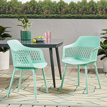 Christopher Knight Home Madeline Outdoor Dining Chair (Set of 2), Mint
