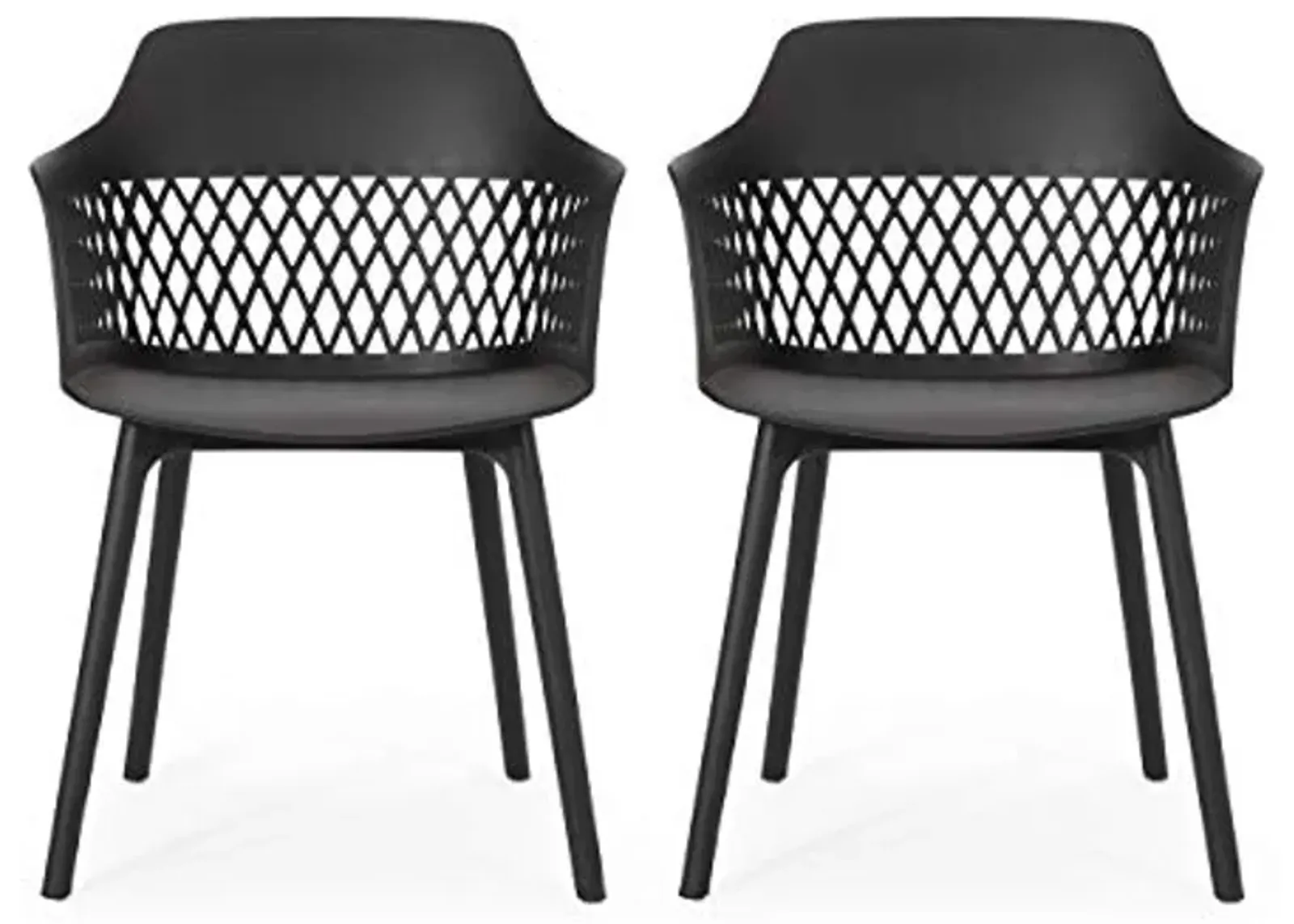 Christopher Knight Home Madeline Outdoor Dining Chair (Set of 2), Black