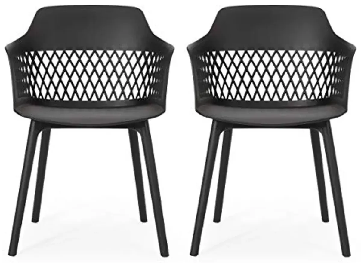 Christopher Knight Home Madeline Outdoor Dining Chair (Set of 2), Black