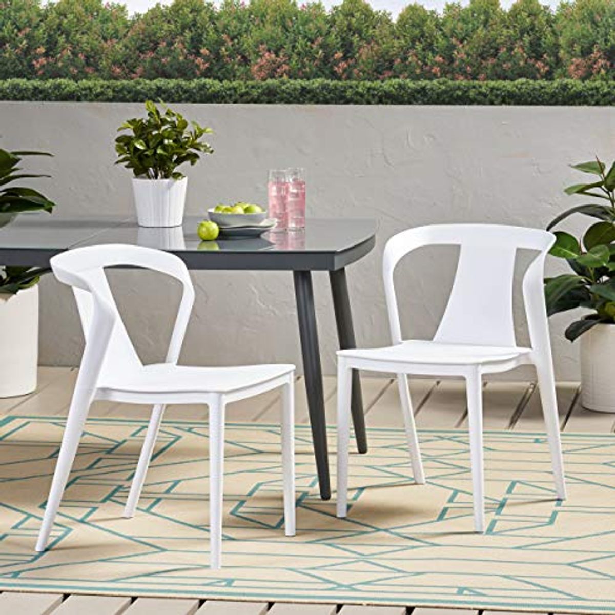 Christopher Knight Home Ianthe Outdoor Dining Chair (Set of 2), White